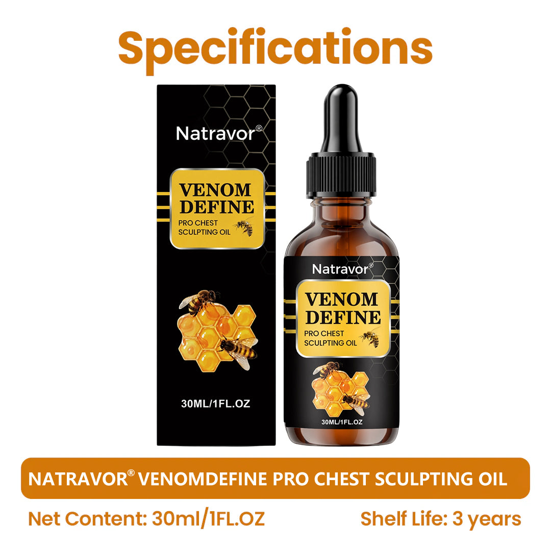 š„ MENāS CHEST-CONTOUR UPGRADEšŖ NatravorĀ® VenomDefine Pro Chest Sculpting Oil š Daily Bee Venom Support for a Firmer-Looking, More Defined Chestš„