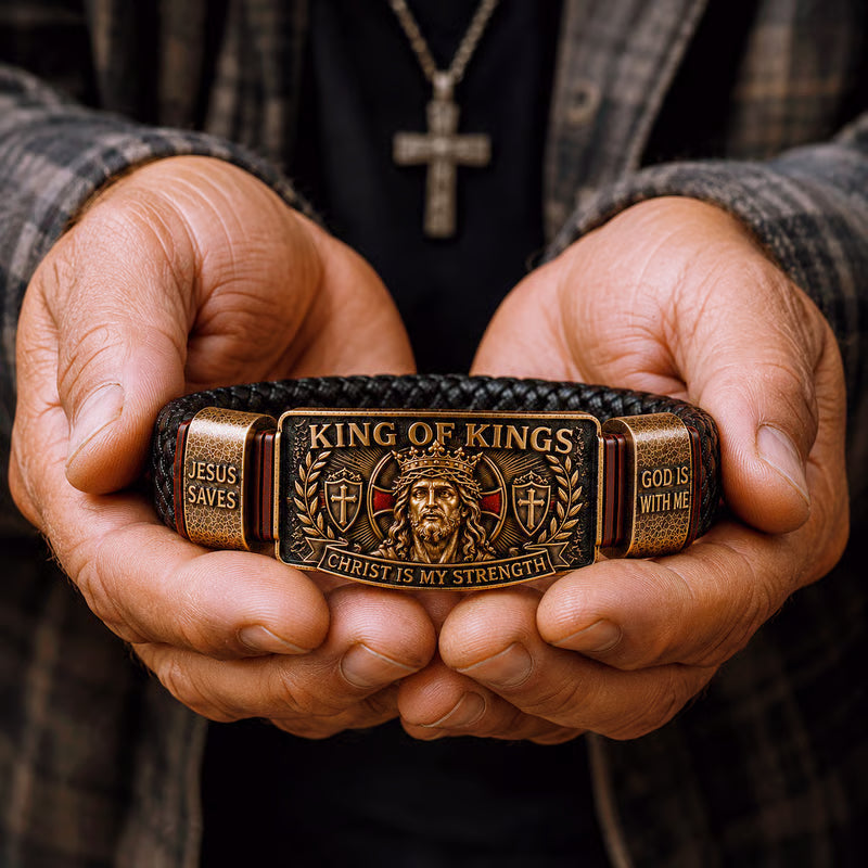 đĽLAST DAY 50% OFF - âď¸CHRIST IS MY STRENGTH: Fatherâs Day Faith Bracelet, Daily Spiritual Reminder for Christian Dads