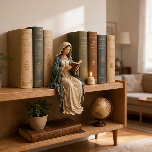 🎁Last Day 49% OFF-📚🕊️ Bring Divine Peace to Your Library. Virgin Mary Reading Figure