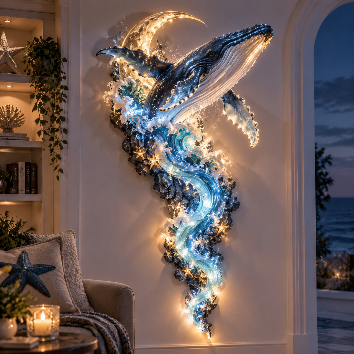 ⏰Limited Stock 50% OFF - 🌊✨ Enchanted Ocean Legends™ Lighted Wall Décor Collection 🐋🧜♀️