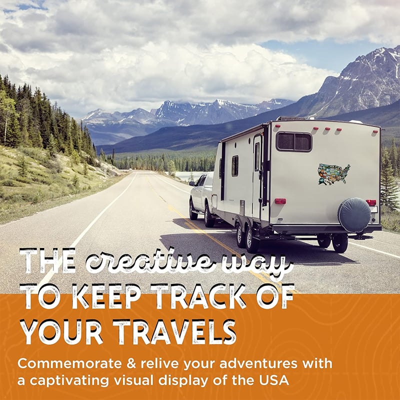 ๐บ๏ธ RV State Sticker Travel Map โ Track Your American Adventures with Style!