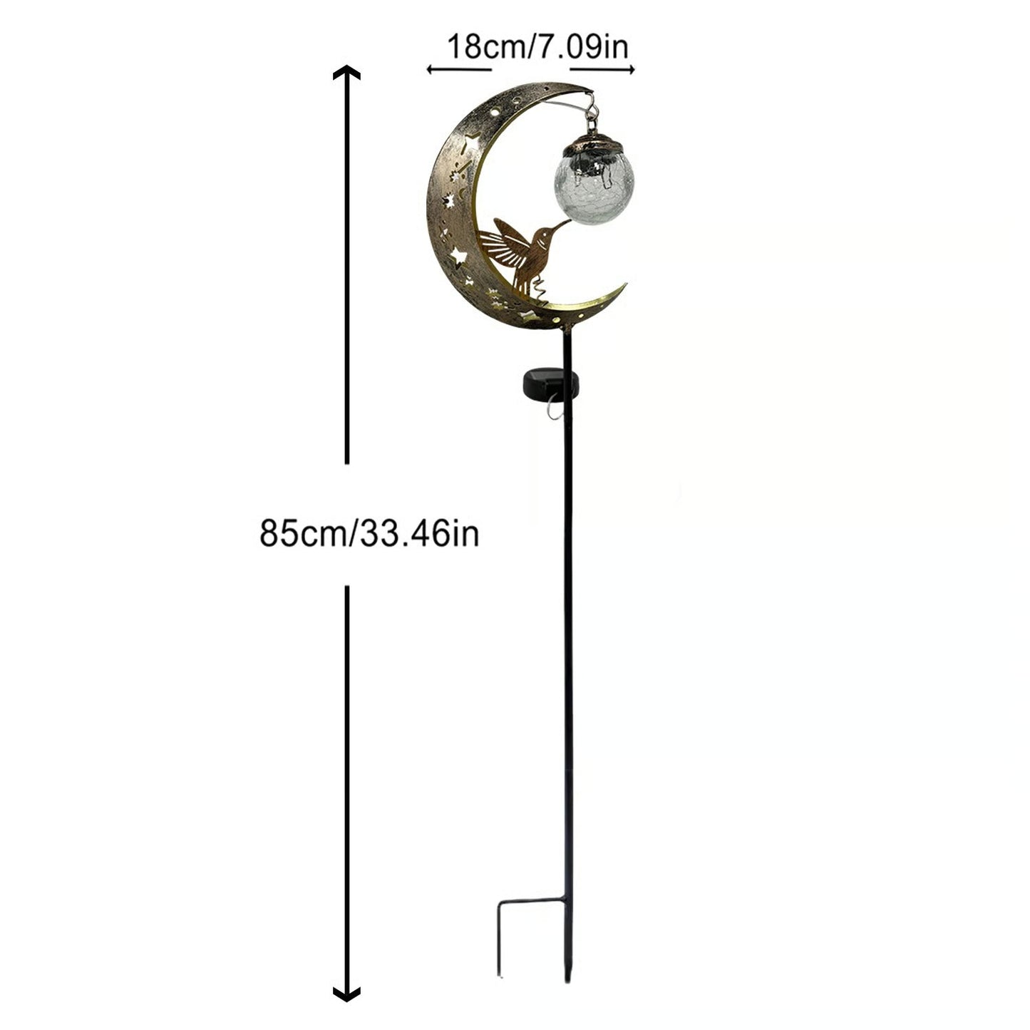 🌙✨Hummingbird Moon Solar Garden Stake Light