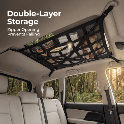 🚙 FlyDome™ Car Ceiling Cargo Net – Overhead Storage Organizer for SUVs & Sedans