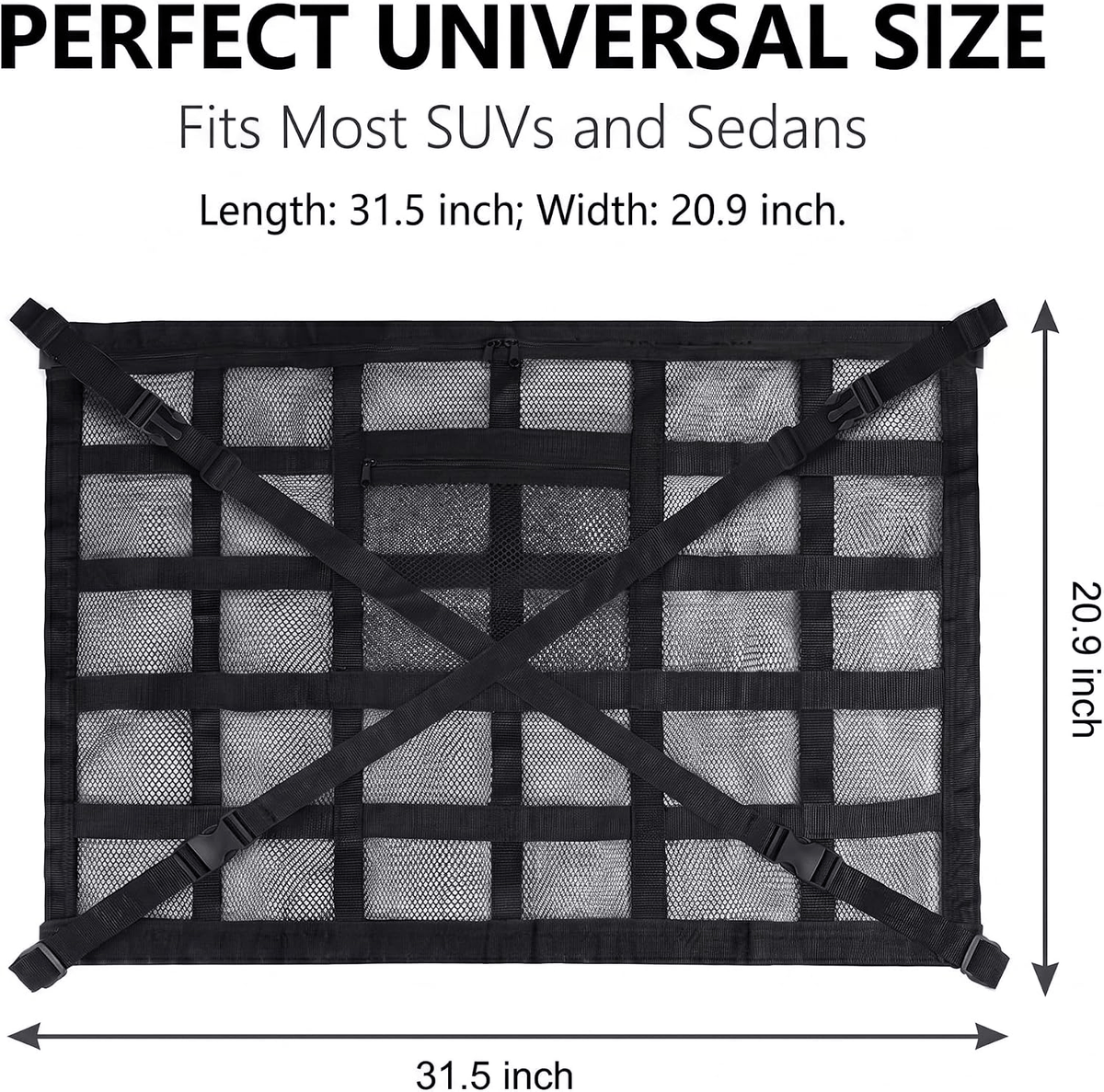 🚙 FlyDome™ Car Ceiling Cargo Net – Overhead Storage Organizer for SUVs & Sedans