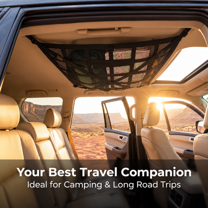 🚙 FlyDome™ Car Ceiling Cargo Net – Overhead Storage Organizer for SUVs & Sedans