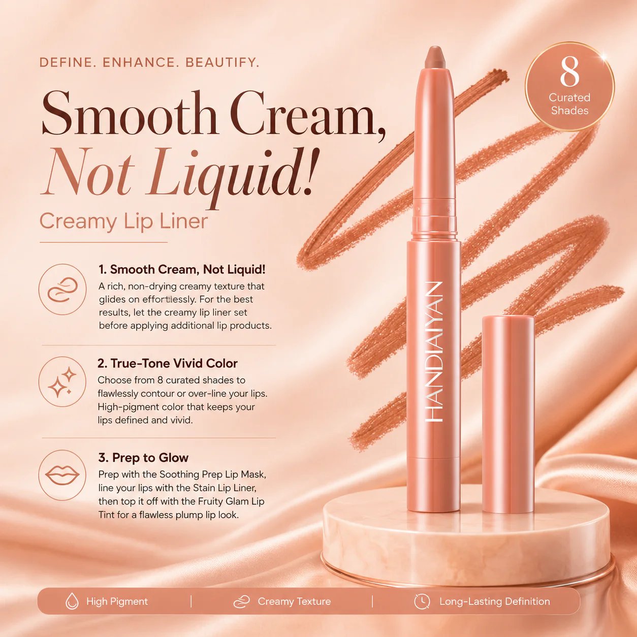 Last Day Buy 1 Get 1 Free Easy Glide Lip Liner -Creamy, Blendable Color with Smooth Application, Summervibes