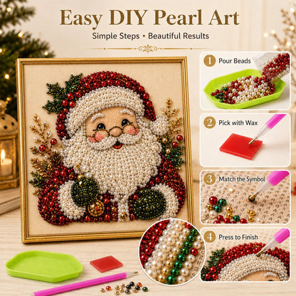 🧘Relaxing & Beginner-Friendly - 🎨💎DIY Christmas Pearl Diamond Painting Art Kit🔥Buy 2 Free Shipping