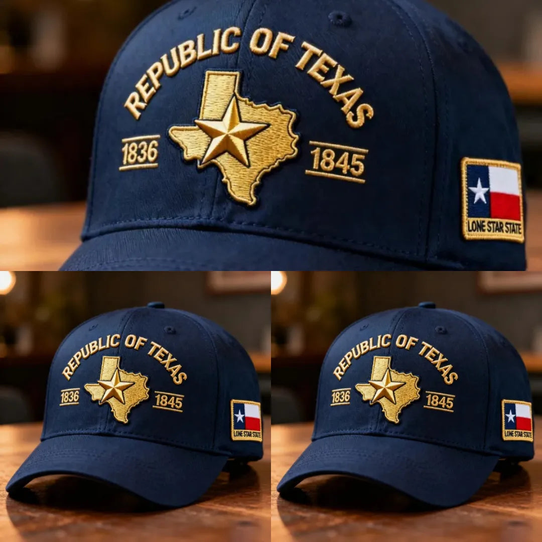 Republic of Texas Embroidered Hat, 🔥Buy 2 FREE SHIPPING