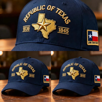 Republic of Texas Embroidered Hat, 🔥Buy 2 FREE SHIPPING