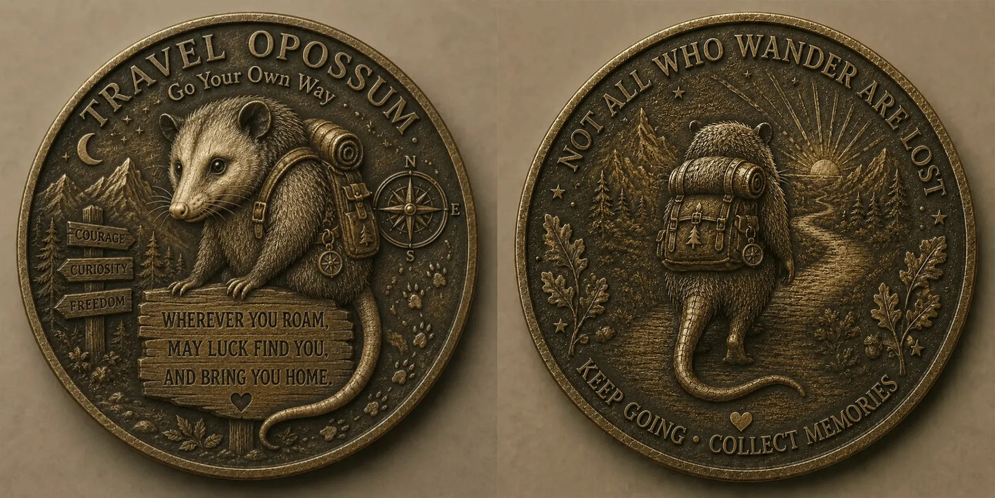 🧭 Travel Opossum Lucky Coin