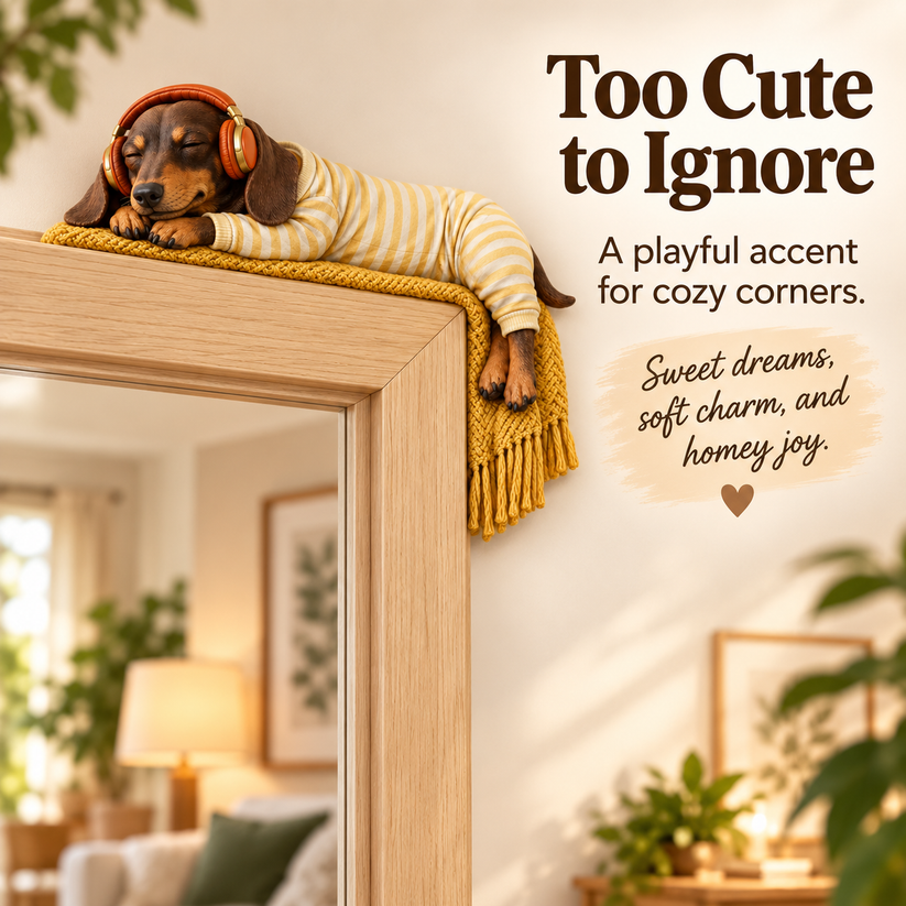 Sleeping Dachshund Door Topper
