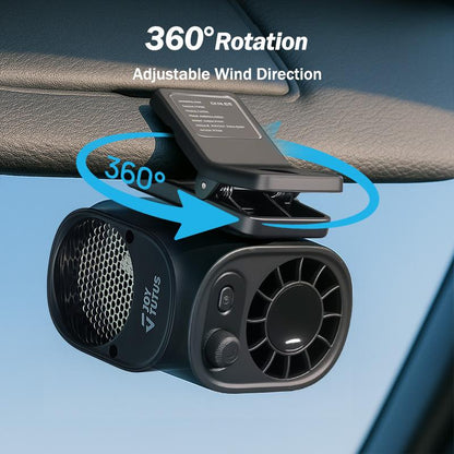❄️Stay Cool Anywhere! 🍃Clip‑On Car Fan – 199‑Speed Stepless Adjustment, 360° Rotation, Rechargeable Personal Fan for Car, Desk, Outdoor & More-AUX