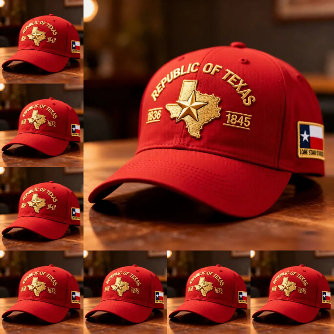 Republic of Texas Embroidered Hat, 🔥Buy 2 FREE SHIPPING