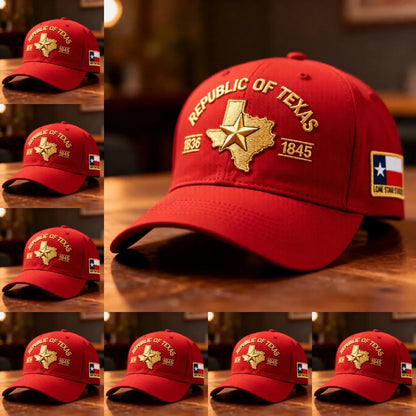 Republic of Texas Embroidered Hat, 🔥Buy 2 FREE SHIPPING