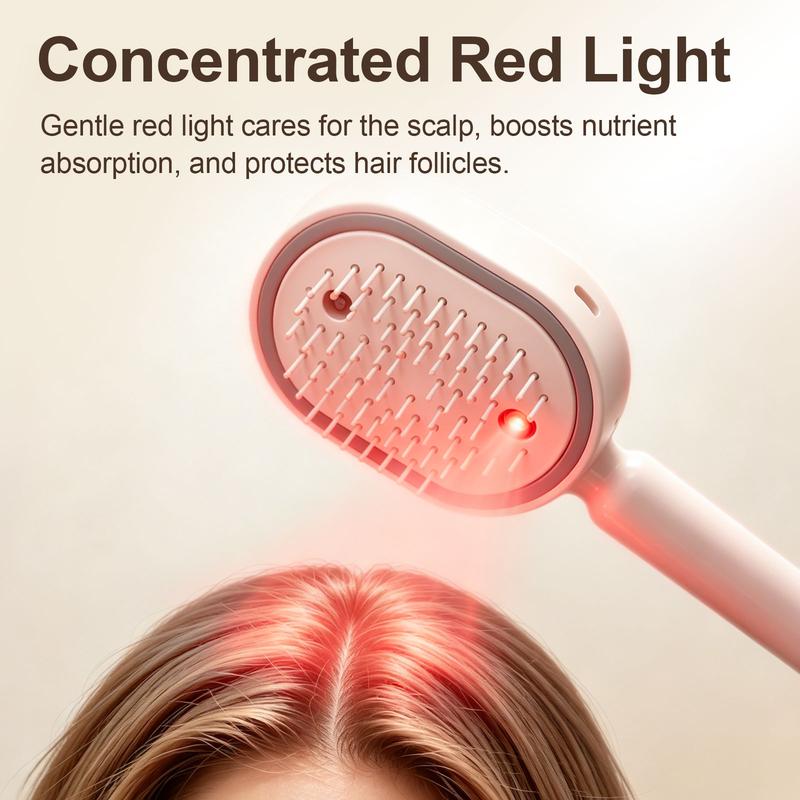 ✨ Electric Spray Air Cushion Massage Comb 🧹 Self-cleaning & Anti-tangle | 💧 Essential Oil Mist Hair Care ⚡ Anti-static Volumizing Aromatherapy Comb.