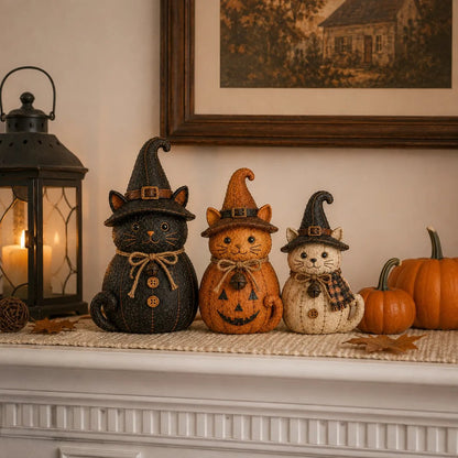 🔥🎁Vintage Witch Cat & Dog Decor Set