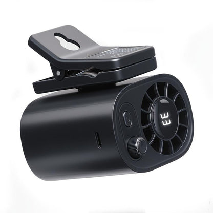 ❄️Stay Cool Anywhere! 🍃Clip‑On Car Fan – 199‑Speed Stepless Adjustment, 360° Rotation, Rechargeable Personal Fan for Car, Desk, Outdoor & More-AUX