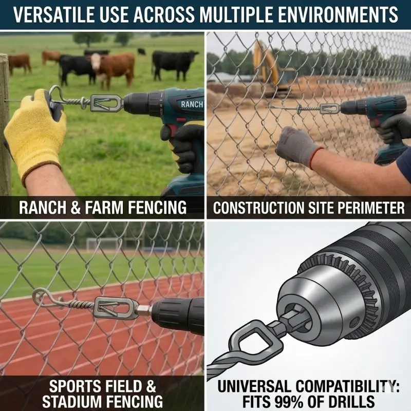 🔩 Heavy-Duty Wire Twister Tool for Drill ⚙️, High-Carbon Steel Rebar Tie Wire Twisting Bit, Fast Wire Tying Attachment for Construction 🏗️, Fencing 🚧, and Gardening 🌱-XLB
