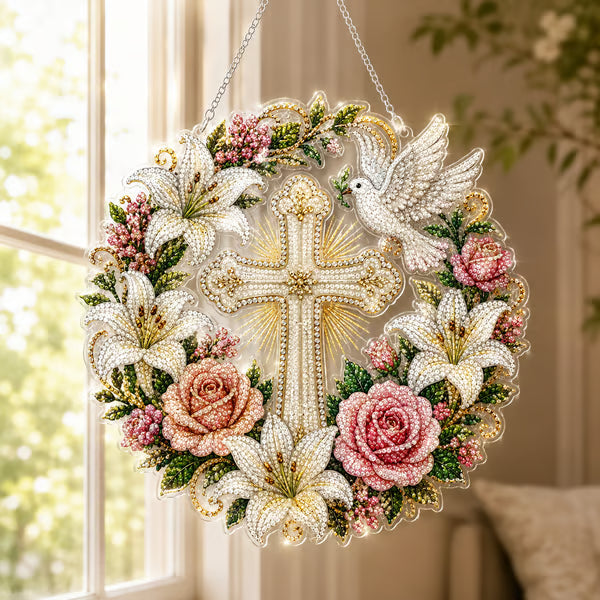 ✝️Cross Flowers & Dove (⏰8 in stock)
