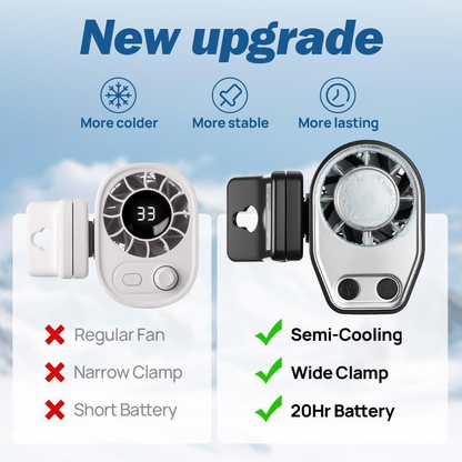 ❄️Stay Cool Anywhere! 🍃Clip‑On Car Fan – 199‑Speed Stepless Adjustment, 360° Rotation, Rechargeable Personal Fan for Car, Desk, Outdoor & More-AUX