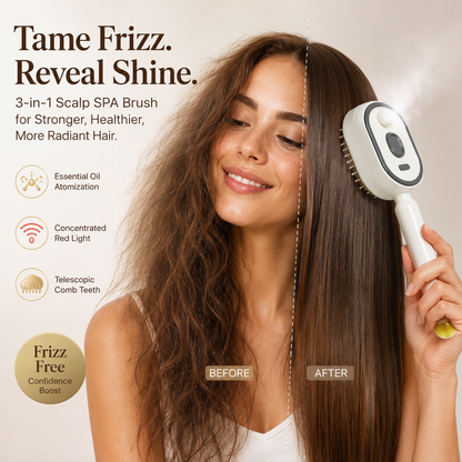 ✨ Electric Spray Air Cushion Massage Comb 🧹 Self-cleaning & Anti-tangle | 💧 Essential Oil Mist Hair Care ⚡ Anti-static Volumizing Aromatherapy Comb.