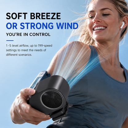 ❄️Stay Cool Anywhere! 🍃Clip‑On Car Fan – 199‑Speed Stepless Adjustment, 360° Rotation, Rechargeable Personal Fan for Car, Desk, Outdoor & More-AUX