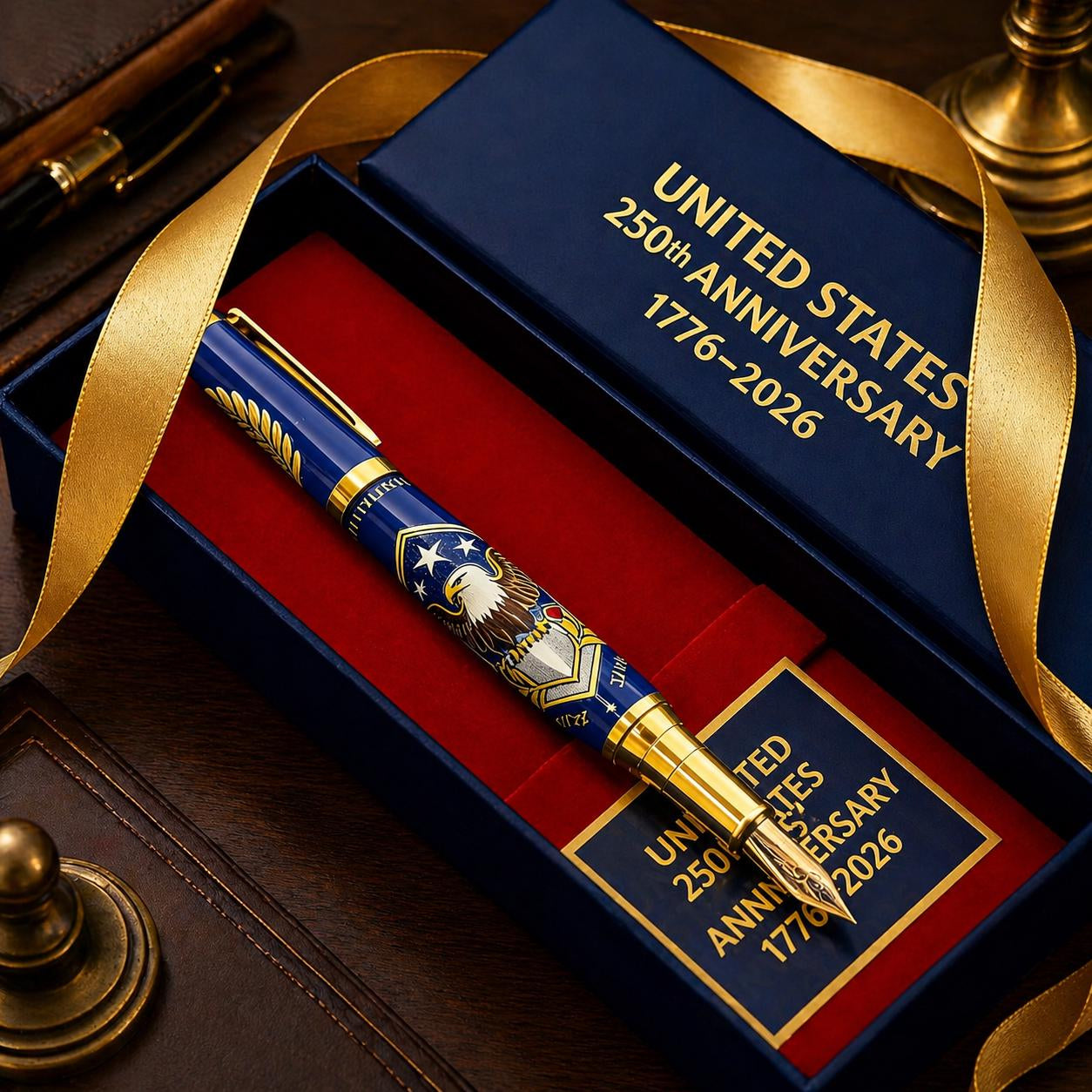 USA 250th Anniversary Notebook & Pen Set, 1776-2026 Patriotic Gift