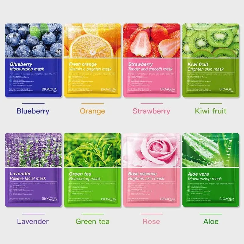 8pcs Natural Plant Face Mask Beauty Skincare Facial Masks Moisturizing ...