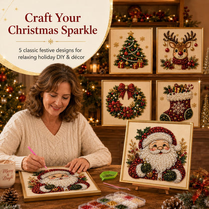 🧘Relaxing & Beginner-Friendly - 🎨💎DIY Christmas Pearl Diamond Painting Art Kit🔥Buy 2 Free Shipping