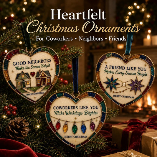 ✨ Heartfelt Stained-Glass Style Christmas Ornaments | The Perfect Holiday Gift for Everyone You Love ❤️🎄