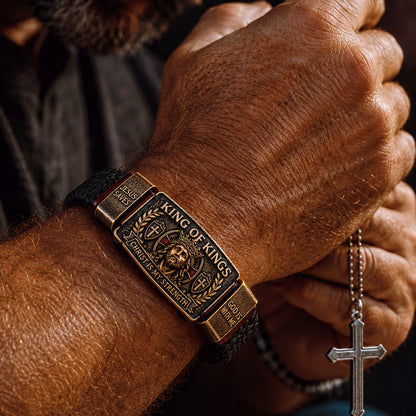 🔥LAST DAY 50% OFF - ✝️CHRIST IS MY STRENGTH: Father’s Day Faith Bracelet, Daily Spiritual Reminder for Christian Dads