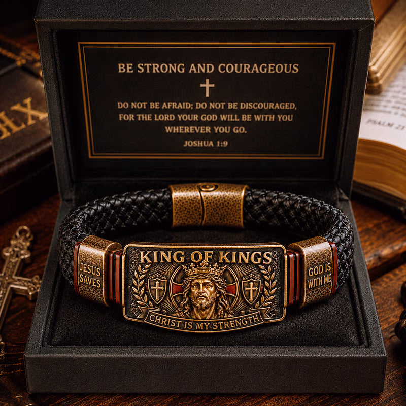 🔥LAST DAY 50% OFF - ✝️CHRIST IS MY STRENGTH: Father’s Day Faith Bracelet, Daily Spiritual Reminder for Christian Dads
