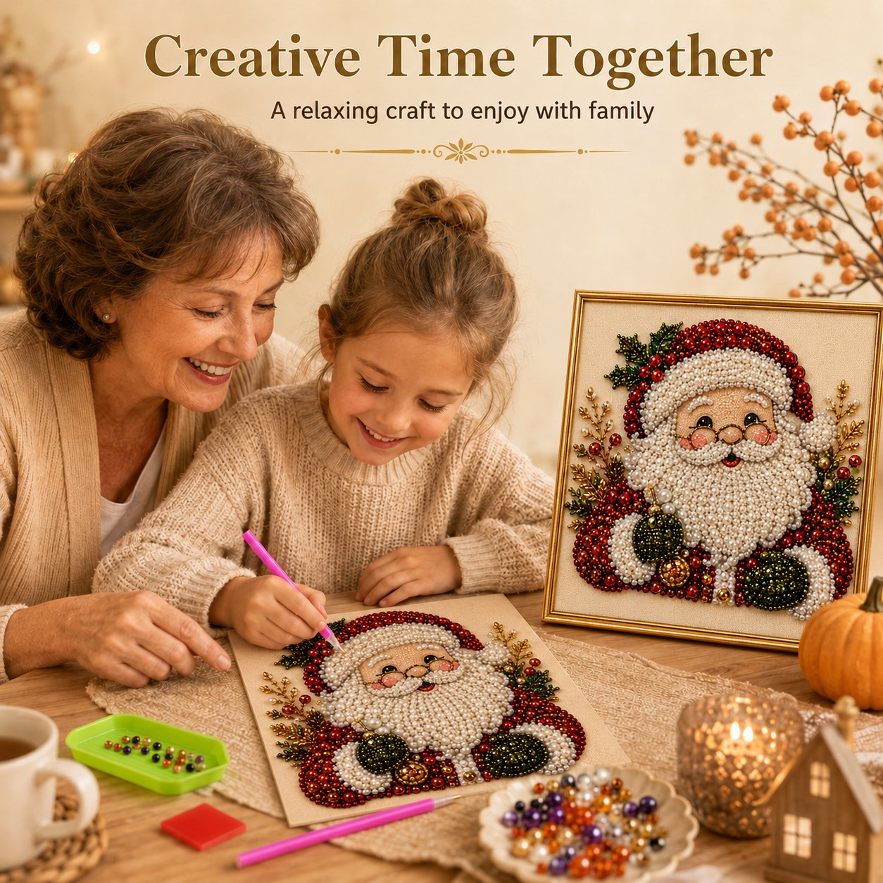 🧘Relaxing & Beginner-Friendly - 🎨💎DIY Christmas Pearl Diamond Painting Art Kit🔥Buy 2 Free Shipping