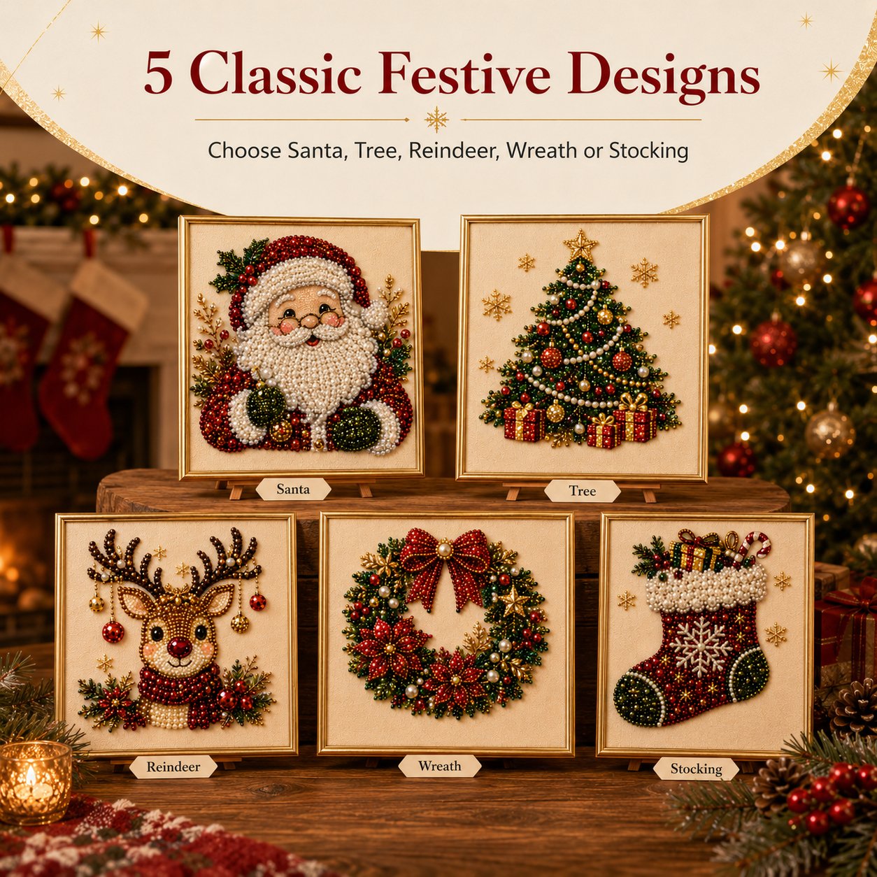 🧘Relaxing & Beginner-Friendly - 🎨💎DIY Christmas Pearl Diamond Painting Art Kit🔥Buy 2 Free Shipping