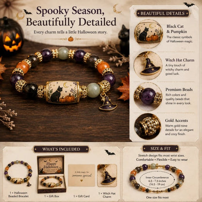 🎃🎃 Limited Edition Halloween Beaded Bracelet Set | Spooky Cute Gift Jewelry