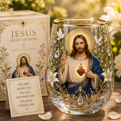 🙏Sacred Heart of Jesus Glass Cup💖Buy 2 & Get Free Shipping