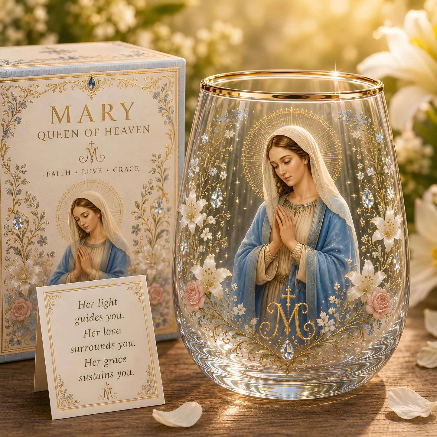 🙏Sacred Heart of Jesus Glass Cup💖Buy 2 & Get Free Shipping