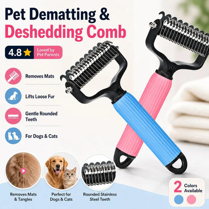 🔥Last Day Flash Sale 60% OFF❤️Stainless Steel Pet Dematting & Deshedding Comb