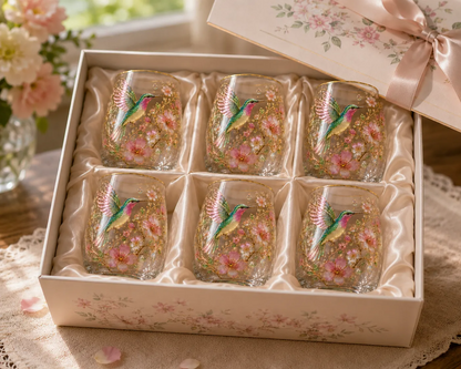 🌸Limited Edition 2026 Hummingbird Morning Bliss Glass Tea Cup☕